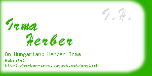 irma herber business card